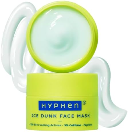 Hyphen Ice Dunk Instant Cooling Face Mask with 31% Skin Cooling Actives | 3% Caffeine - Instant Depuff, Tightening & Pore Reduction | Winter Face Care Routine | Collagen Boost Cryo Therapy Face Pack For Glowing Skin - 50 gm