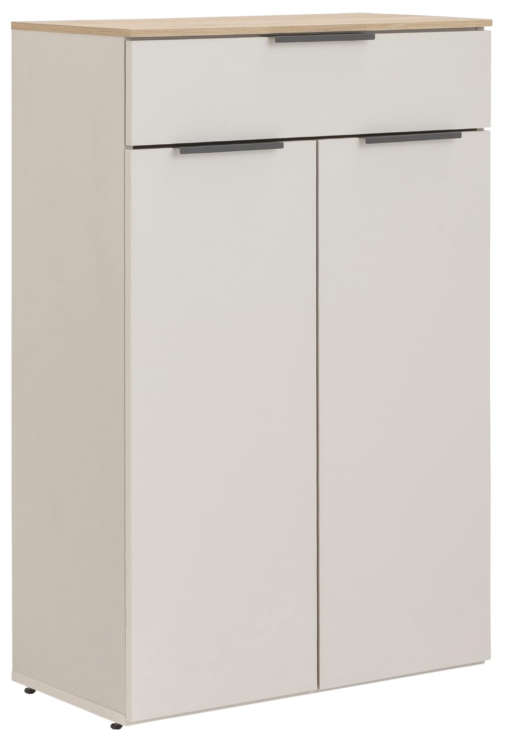 Composad | Base Multiuso della Linea PRONTOcon 1 Cassetto e 2 Ante, Mobile Contenitore per Ufficio e Home Office (LxAxP): 68,9x105,3x35,5 cm, Grigio Cashmere Topmatt e Rovere Mielato