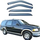 Tape On Window Visors Rain Guards Compatible with Ford Expedition/Lincoln Navigator 1997-2017, Side Window Wind Deflectors Vent Visors Shade,Truck Accessories-4pcs