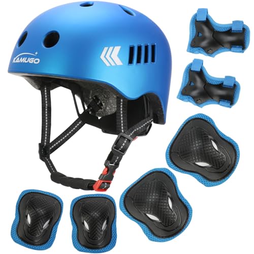 KAMUGO Casque Velo Enfant Ensemble, Casque pour Enfants pour garçons et Filles de 2 à 8 Ans, avec...