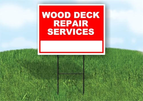 Wood Deck Repair Sign 18x24 Double-Sided with Stand