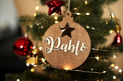 Adorno de Navidad con Motivo Personalizado (1, Estrella (Oscuro))