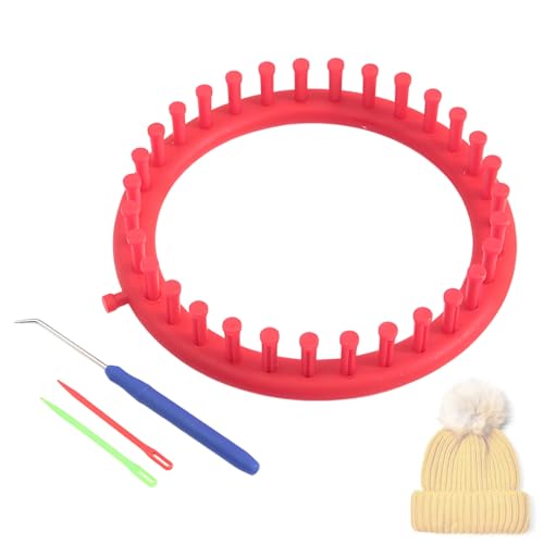 ZORVYN Tricotin Circulaire Kit, 1 Cadre de Tricot avec Instructions, Kit pour Débutants, Métier à Tisser la Laine, Ensable de Métier à Tricoter Rond avec Aiguille à Tricoter et Crochet (Ø 19cm)