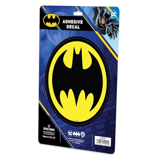 Image of DC Comics Batman Logo Adhesive Vinyl Decal - Iconic Batman Sticker for Car, Window, or Laptop