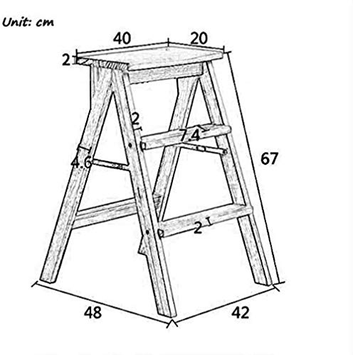 Taburete de escalera plegable de madera de uso general modelo E 4