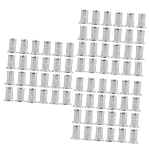 Unomor 3sets Flat Head Rivets Stainless Steel Threaded Inserts for Industrial and Furniture Fixing 40pcs*3