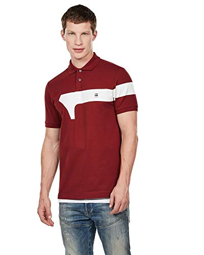 G-STAR RAW Graphic 13 Slim Polo, Rojo (Dk Burned Red 9812), Medium para Hombre