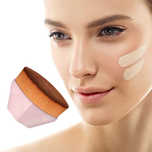 Foundation Makeup Brush Flat Top Kabuki Hexagon Face Blush Liquid Powder Foundation Brush For Blending Liquid, Cream Or Flawless Powder Cosmetics (Pink) #TOP6