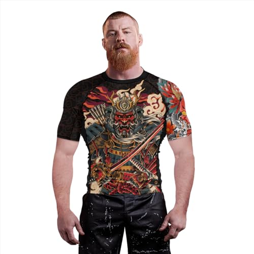 Samurai Short Sleeve Rash Guard for Men Baselayer Skin Performance Fit Compression Shirt MMA BJJ Jiu Jitsu4