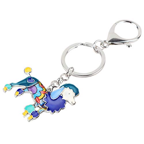WEVENI Enamel Alloy Poodle Dog Keychain Pet Key Ring Bag Car Wallet Charms For Women Girls3