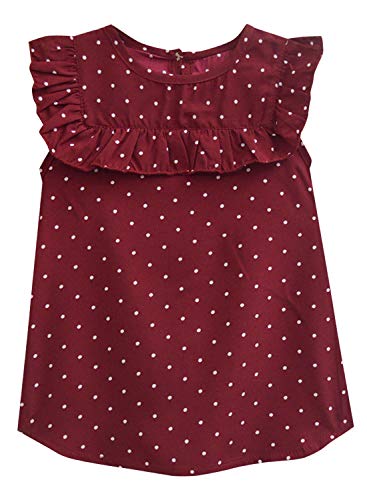 Image of A.T.U.N. (All Things UBER Nice) Girls Cotton Regular Fit Polka Dot Round Neck Sleeveless Tops