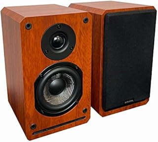 Roxel RBS 300 Book Shelf Speaker,Wood Effect Cabinet with 4 inch Enhanced Carbon Fibre Woofer, 1Inch Silk Dome Tweeter, Detailed and Refined Sound, Deep Bass Smooth Treble 150W RMS (Cherry Wood)