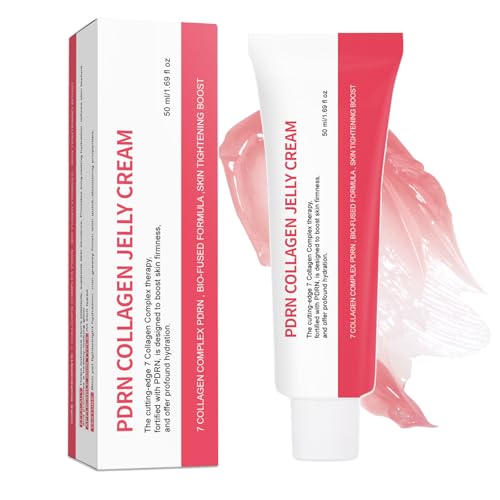 ONMYLOVIN PDRN Collagen Jelly Cream, Hydrating Facial Moisturizer with 7 Collagen Complex, Pink Glow, Hyaluronic Acid, Lightweight Non-Greasy Formula for Plump & Smooth Skin 1.7 fl oz