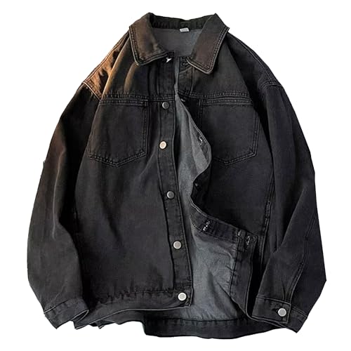 Veste en denim doublée Sherpa homme manteau jean boutonné blouson trucker bike hiver casual
