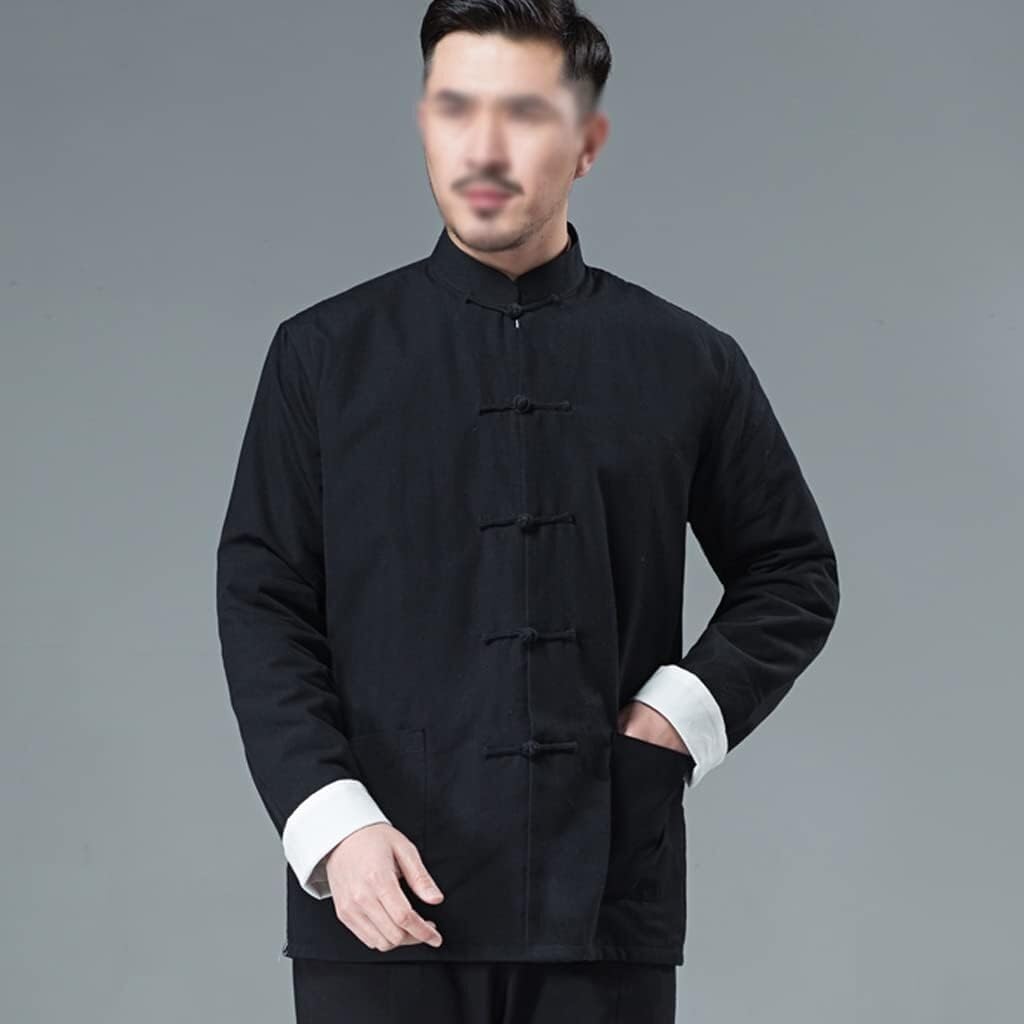 Kampfsport-Kung-Fu-Zen-Meditationsuniform, Baumwoll-Tang-Anzug for Herren, Tai-Chi-Uniform, lange Ärmel, chinesische traditionelle Kleidung, Oberteile, Hanfu-Jacke, Hemd, Mantel, Kampfsport-Anzug ( Co