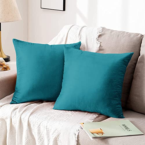 Yorkshire Bedding Cushion Covers 45 x 45 (Pack of 2), Velvet Square Throw Pillow Cases - Image 3