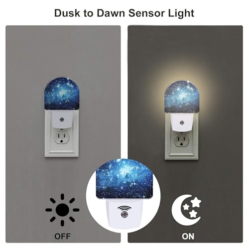 Image of Galaxy Space with Stars Night Light, Deep Universe Nebula Dusk to Dawn Night Light Plug in,0.5w Energy Saving Sleep Friendly NightLight for Kids Boys Girls Home Decor