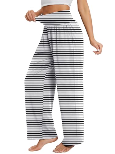 Image of Gracyoga Wide Leg Yoga Pants for Women Casual Loose Cozy Sweatpants High Waisted Lounge Pajama Flowy Pants With Pockets