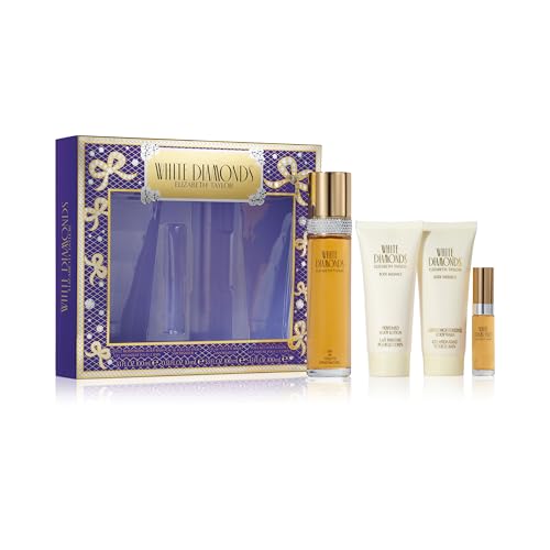 Geoffrey Beene Elizabeth Taylor White Diamonds - Juego de 4 Piezas para Mujer