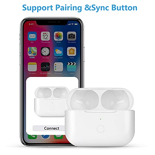 Airpods Pro Wireless Charging Case Replacement,Built-In 660 Mah Battery,Sync Pairing Button For Portable Protective Charger Battery Case, No Earbuds (White) #TOP4
