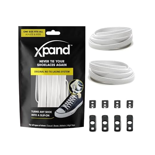 Xpand No Tie Shoelaces System with Elastic Laces - One Size Fits All Adult and Kids Shoes