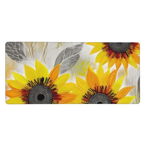 Tapis de souris XXL 90x40 imperméable et antidérapant avec bords cousus durables
