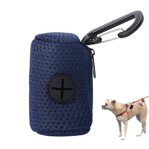 2 Stück Kotbeutelspender Für Hunde Stoff, Hundekotbeutelspender Halter Mit Karabinerhaken, Praktische Box Für Leckerli Und Kotbeutel, Hundekotbeutel-Spender Passt Jede Hundeleine Für Gassi laufens