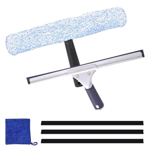 GREATRICH Limpia Cristales Profesional, Window Cleaner, Limpiador de Cristales, Kit de Limpieza para Cristales 6 Piezas, Incluye Racleta, Bayeta de Microfibra, para Ventanas, Espejos, Puertas de Ducha