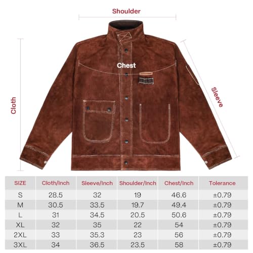 ARCCAPTAIN Leather Welding Jacket, FR Welder Jacket for Men Women - image 7