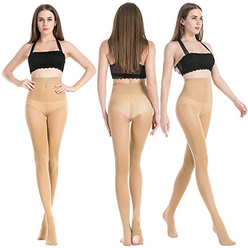 Manzi YD56086DETS-NL 3 Pairs Women'S Girl'S Dance Tights Convertible Transition Ballet Tights 40D Nude L thumb #3