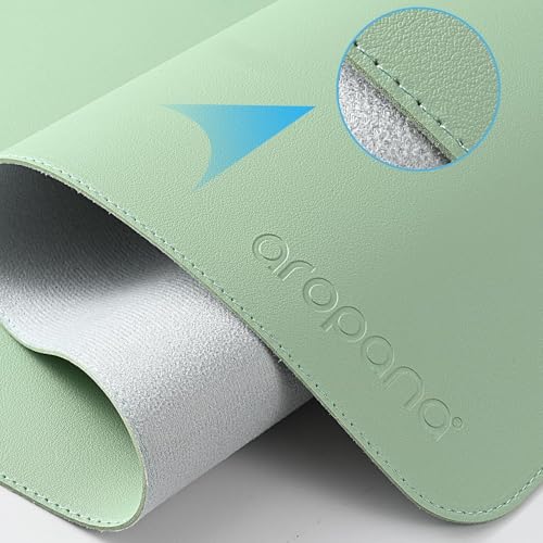 Image of AROPANA Anti-Slip Extended Mouse Pad, PU Vegan Leather Desk Mat, Computer Desk Table Protector Pad with Non-Slip Suede Base for Keyboard, Desktop, Laptop, Office (120x60CM, Turquoise)