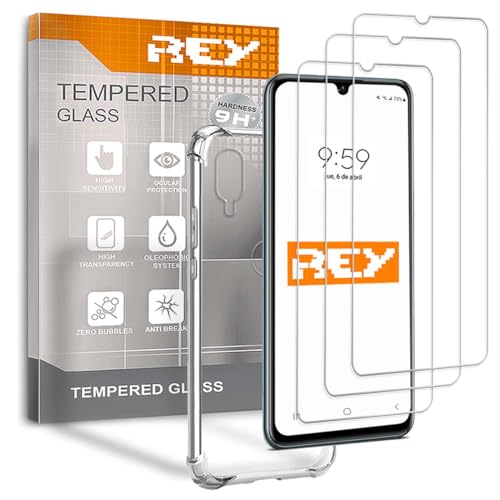 3X Protector de Pantalla y Funda Anti-Shock para XIAOMI REDMI 7, Cristal Vidrio Templado y Silicona TPU de Alta Resistencia