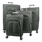 World Traveler Dejuno Angeles 4-Piece Expandable Spinner Luggage Set - Charcoal