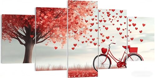 5 Piezas Árbol Diamond Painting Kit Completo 150x90cm, Set 5D Diamond Painting Adultos San Valentín, DIY Mosaico Bordado de Cristal, Regalo Relajante, Arte Decoración de Pared del Hogar W5-442