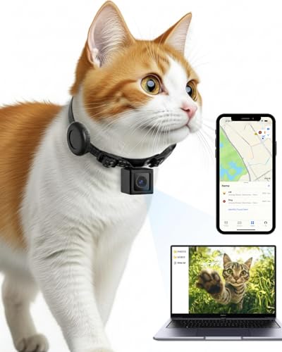 ZoomaraKam Cat Camera Collar with Tracker Tag, 1080P HD Video Recording Pet POV Cam, NO WiFi NO APP,...