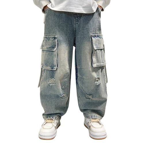 Jean cargo pour garçon pantalon de loisirs enfants ado confortable