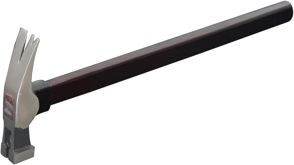 Martillo de uñas de cabeza cuadrada multifuncional con mango de madera para carpintería de construcción, reparación del hogar (13 onzas)