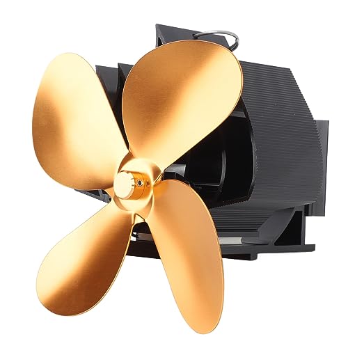 Ventilateur de cheminée pour camping et maison circulation chaleur or