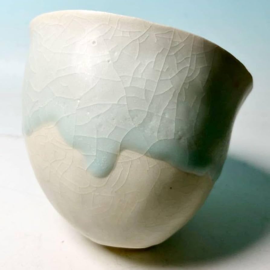 ☆ 父 藤平伸 藤平寧 作 青磁茶碗 銘 うい （共箱共布共栞） 茶道具