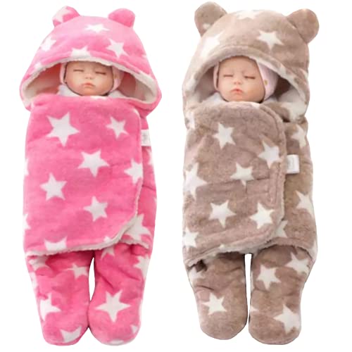 Image of BRANDONN Baby Blanket Newborn Gift Pack of Swaddle Wrapper, 0-9 Months, Length 68 cm x Width 68 cm