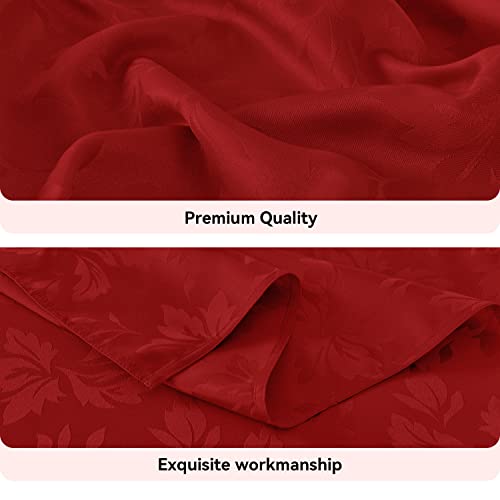 Romanstile Jacquard Rectangle Tablecloth - Waterproof Damask Floral Pattern Decorative Table Cloths Heavy Weight Fabric Table Covers For Dinner/Parties/Outdoor - 52 X 70 Inch,Red #TOP3