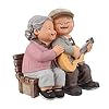 Veemoon elderly couple figurines lover figurines ornaments resin husband and wife statue grandparents parents figure for christmas valentines day birthday wedding anniversary present  urban country home decor