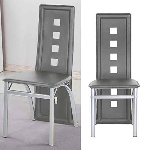 TUITUI Lot de 2 Chaises de Salle à Manger en Simili Cuir, Chaises à Manger avec Siege Rembourre et Dossier Haute 58 cm, Chaise de Salon Confortable Moderne...