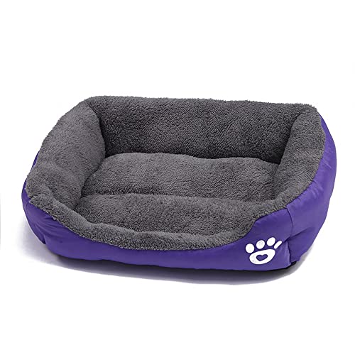 OUYUNKKA Hundebett Hundekissen (S, 43 x 32 cm) Viereckig Lila Hundesofa für Mittelgroße und Kleine Hunde und Katzen, Flauschig Weich Katzenbett Katzenkissen Hundebett für Französische Bulldogge