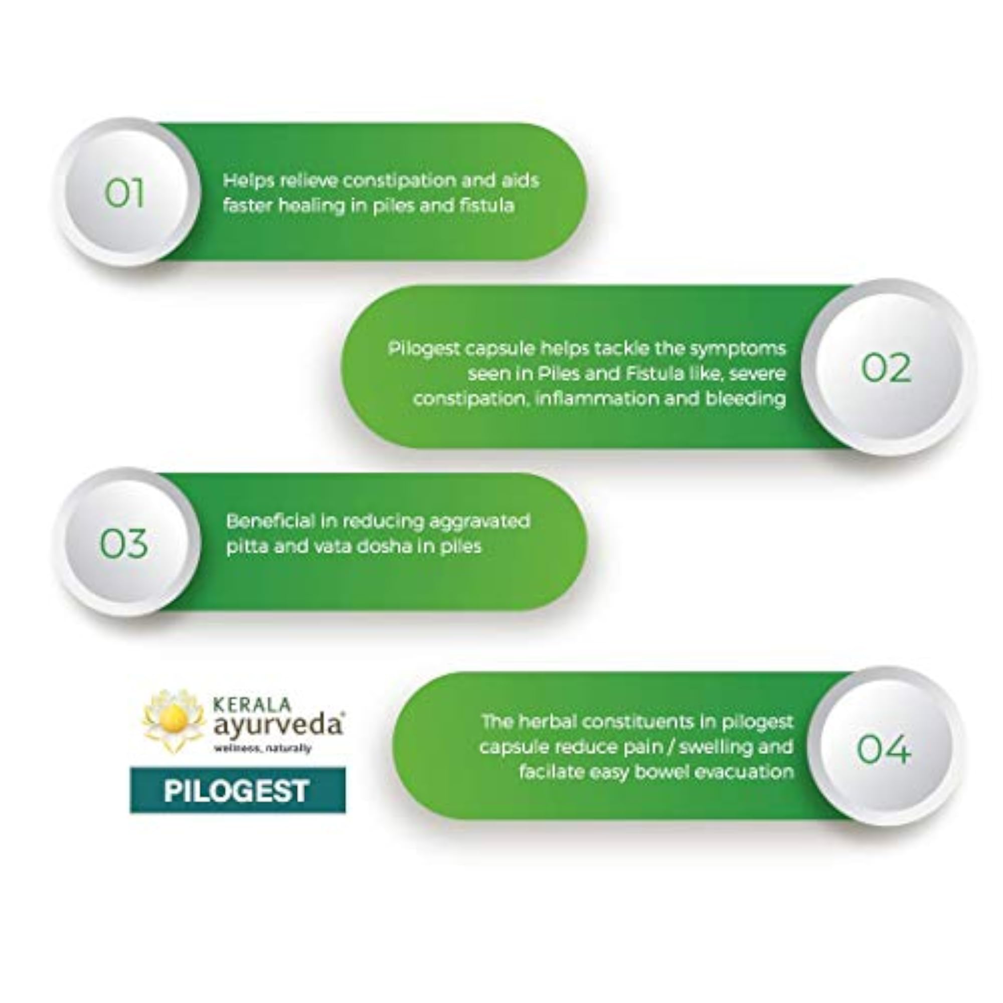 KERALA ayurveda Pilogest Capsules Pack of 100