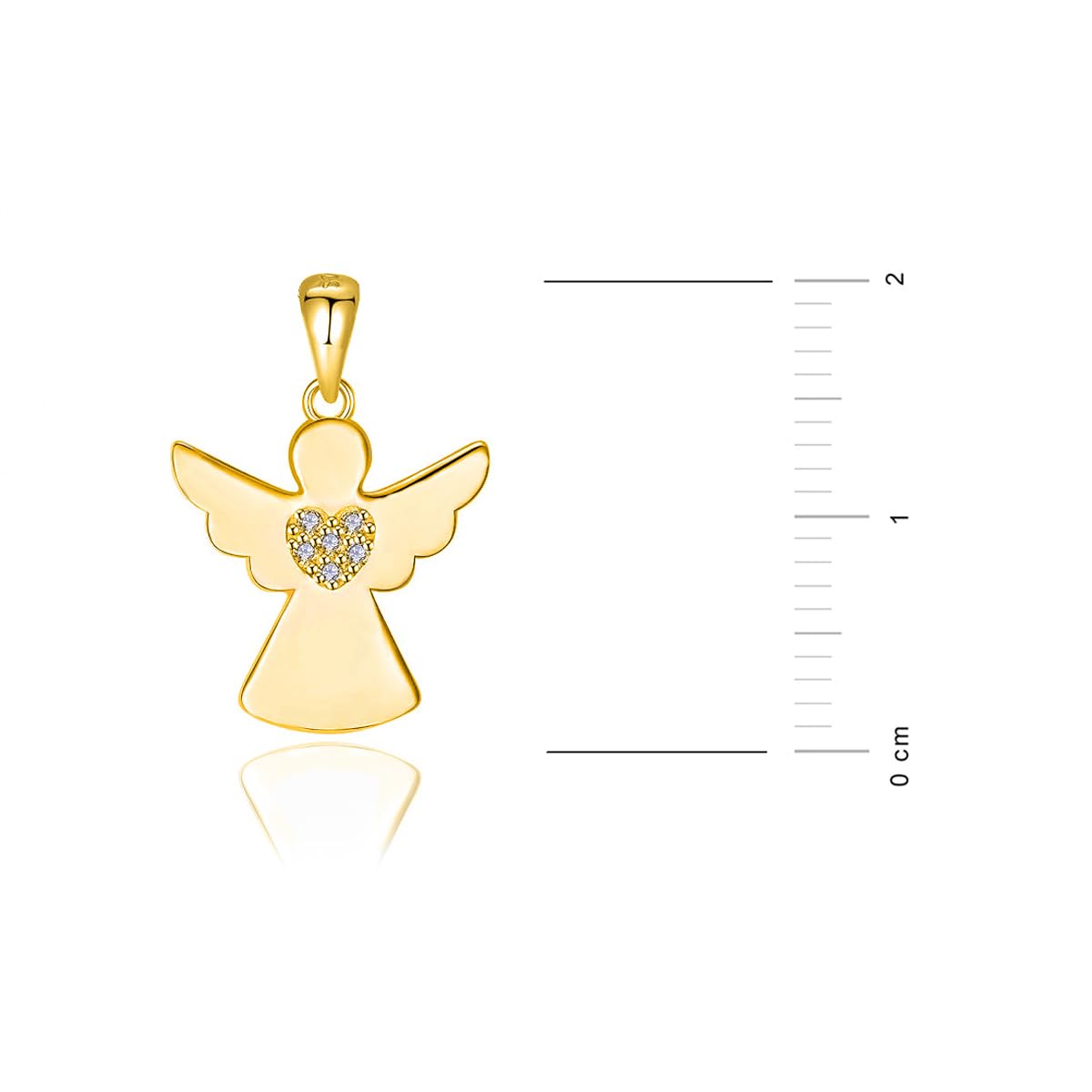Sakrami Collana Ragazza e Bambina Angel con Zirconi in Argento 925 con Pendente con Angelo Custode + Scatola con Incisione Personalizzata