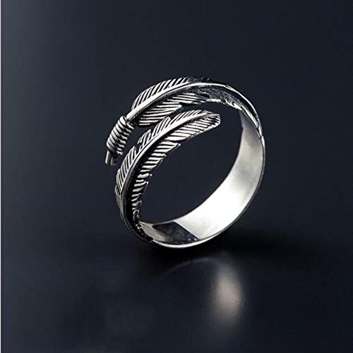 AQUALITYS Gioielli in Argento Sterling 925 Anelli con Apertura a Freccia in Argento thailandese Non allergico con Piume