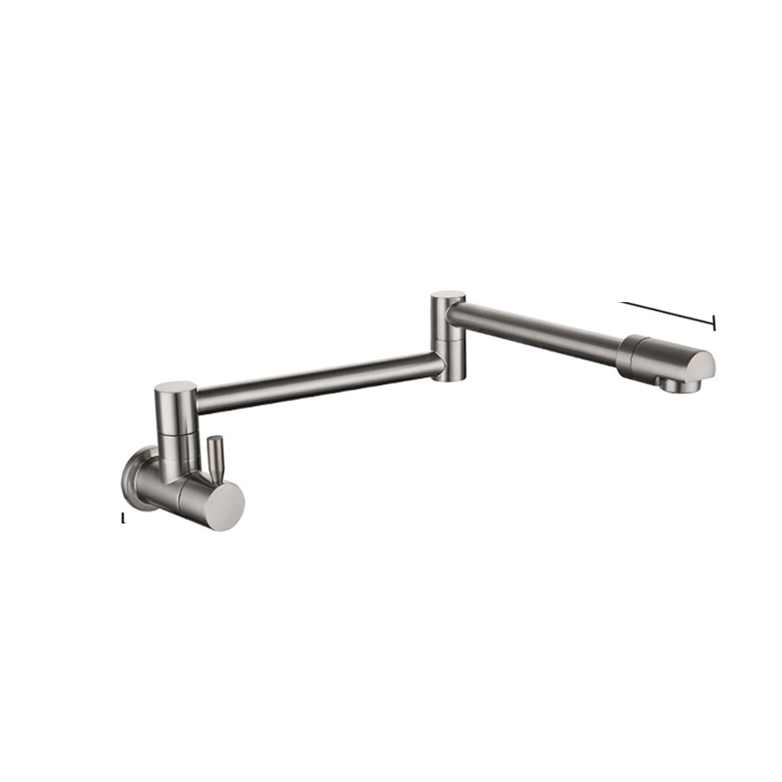 ZQFHSX Pot Filler Faucet, Wall Mounted Foldable Kitchen Single Cold Tap, Rotate Spout, Chrome Brushed Finish
