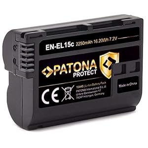 PATONA Protect V1 EN-EL15c (2250 mAh) – Kompatibel mit Akku Nikon Z5 Z6 II Z7 II