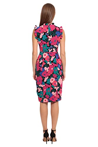 Image of Maggy London Womens Ruffle Neck and Armhole Sheath Dress